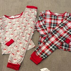 Holiday Cheer Kids Pajama Set - Santa and Plaid Design